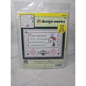 Design Works Stamped Cross Stitch Picture Kit Ornaments of a Home 9x12